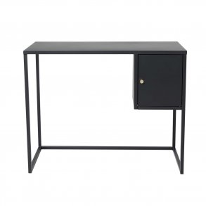 VENTURE DESIGN Bakal skrivebord, m. 1 lge - sort stl (95x45)