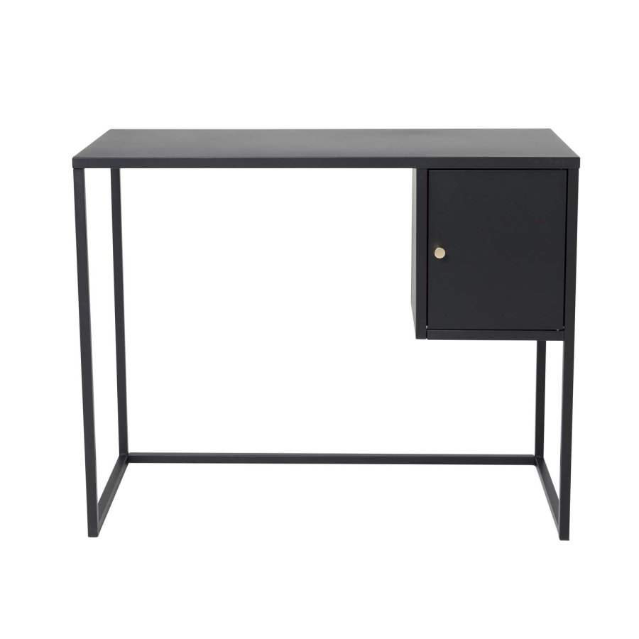 VENTURE DESIGN Bakal skrivebord, m. 1 lge - sort stl (95x45)