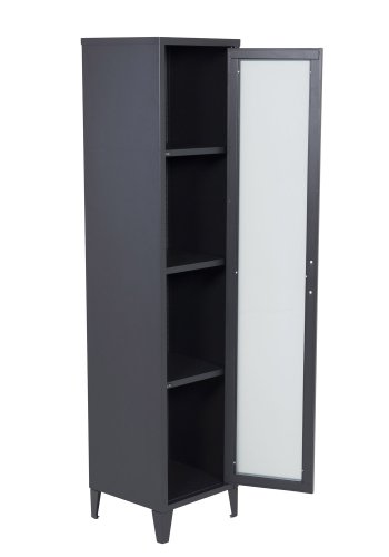 VENTURE DESIGN Acero High skab, m. 1 lge og 3 hylder - sort stl