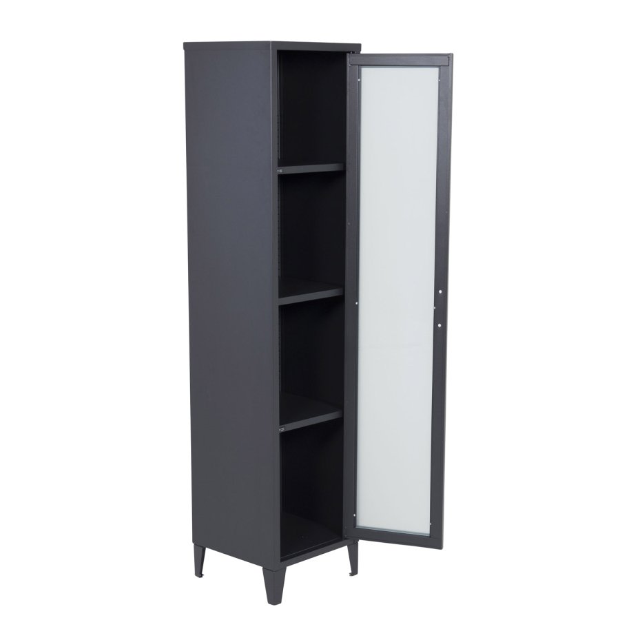 VENTURE DESIGN Acero High skab, m. 1 lge og 3 hylder - sort stl