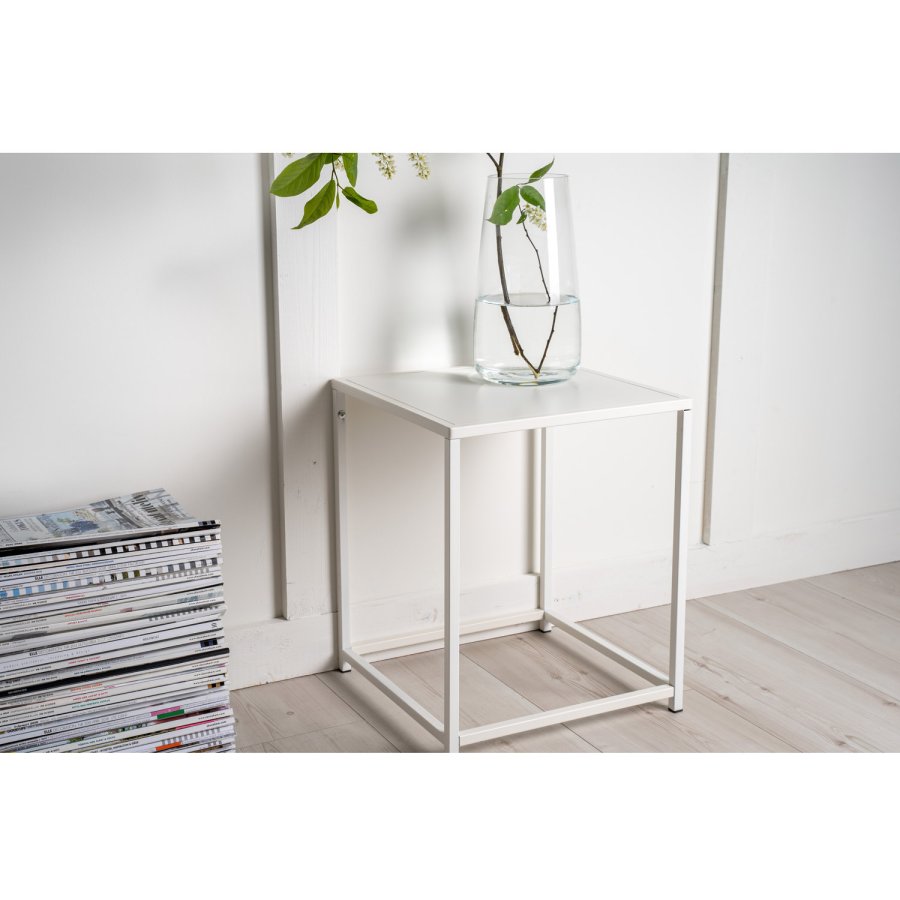 VENTURE DESIGN Staal sidebord - hvid stl