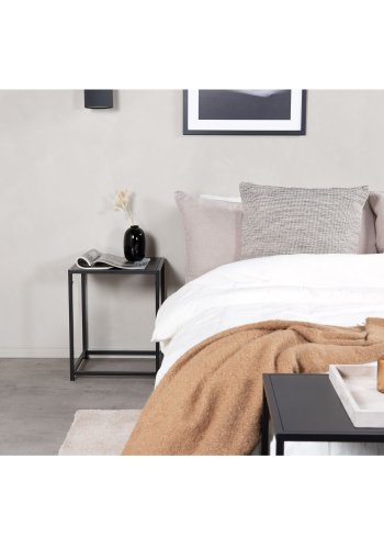 VENTURE DESIGN Staal sidebord, rektangulr - sort stl (38x37)