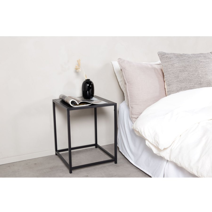 VENTURE DESIGN Staal sidebord, rektangulr - sort stl (38x37)