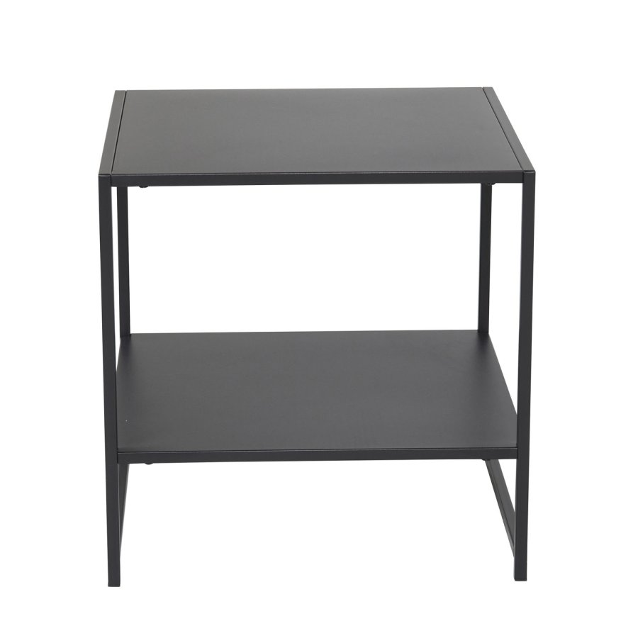 VENTURE DESIGN Staal sidebord, m. hylde - sort stl (50,8x50,8)