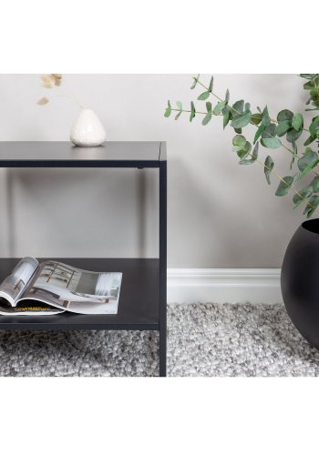 VENTURE DESIGN Staal sidebord, m. hylde - sort stl (50,8x50,8)