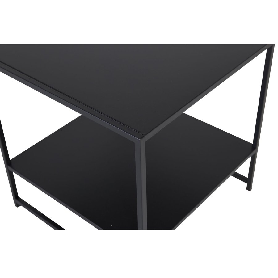 VENTURE DESIGN Staal sidebord, m. hylde - sort stl (50,8x50,8)