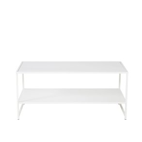 VENTURE DESIGN Staal sofabord, m. hylde - hvid stl (101,6x43,2)