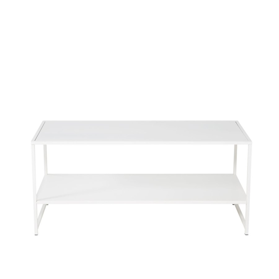 VENTURE DESIGN Staal sofabord, m. hylde - hvid stl (101,6x43,2)