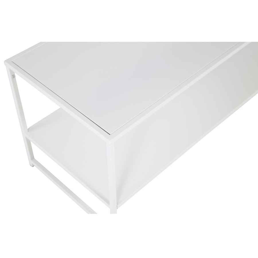 VENTURE DESIGN Staal sofabord, m. hylde - hvid stl (101,6x43,2)