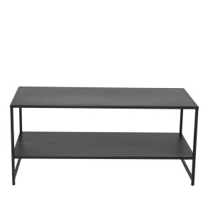VENTURE DESIGN Staal sofabord, m. hylde - sort stl (101,6x43,2)