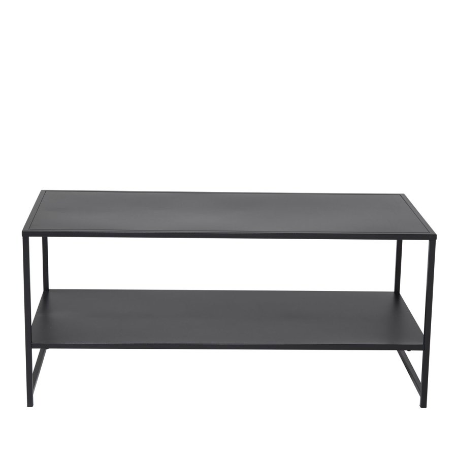 VENTURE DESIGN Staal sofabord, m. hylde - sort stl (101,6x43,2)