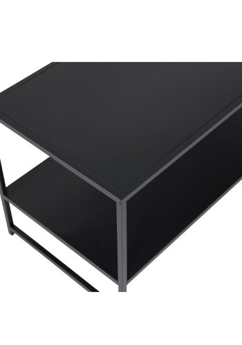 VENTURE DESIGN Staal sofabord, m. hylde - sort stl (101,6x43,2)