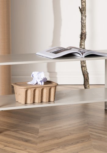 VENTURE DESIGN Staal sidebord, m. 1 hylde - beige stl (101,60x43,20)