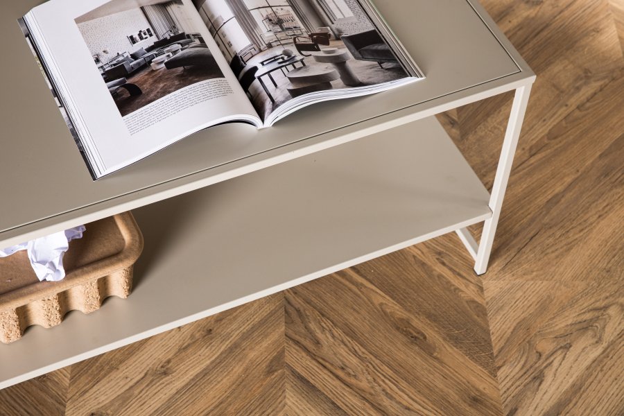 VENTURE DESIGN Staal sidebord, m. 1 hylde - beige stl (101,60x43,20)