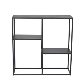 VENTURE DESIGN Staal konsolbord, m. 2 hylder - sort stl (80x26)