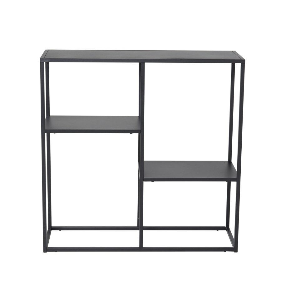 VENTURE DESIGN Staal konsolbord, m. 2 hylder - sort stl (80x26)
