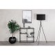 VENTURE DESIGN Staal konsolbord, m. 2 hylder - sort stl (80x26)