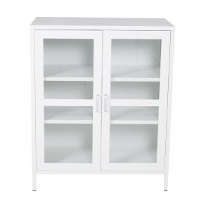 VENTURE DESIGN Acero Low skab, m. 2 lger og 2 hylder - hvid stl