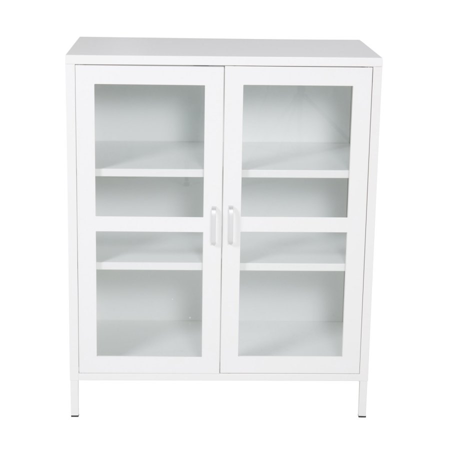 VENTURE DESIGN Acero Low skab, m. 2 lger og 2 hylder - hvid stl