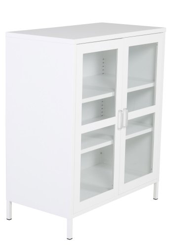 VENTURE DESIGN Acero Low skab, m. 2 lger og 2 hylder - hvid stl