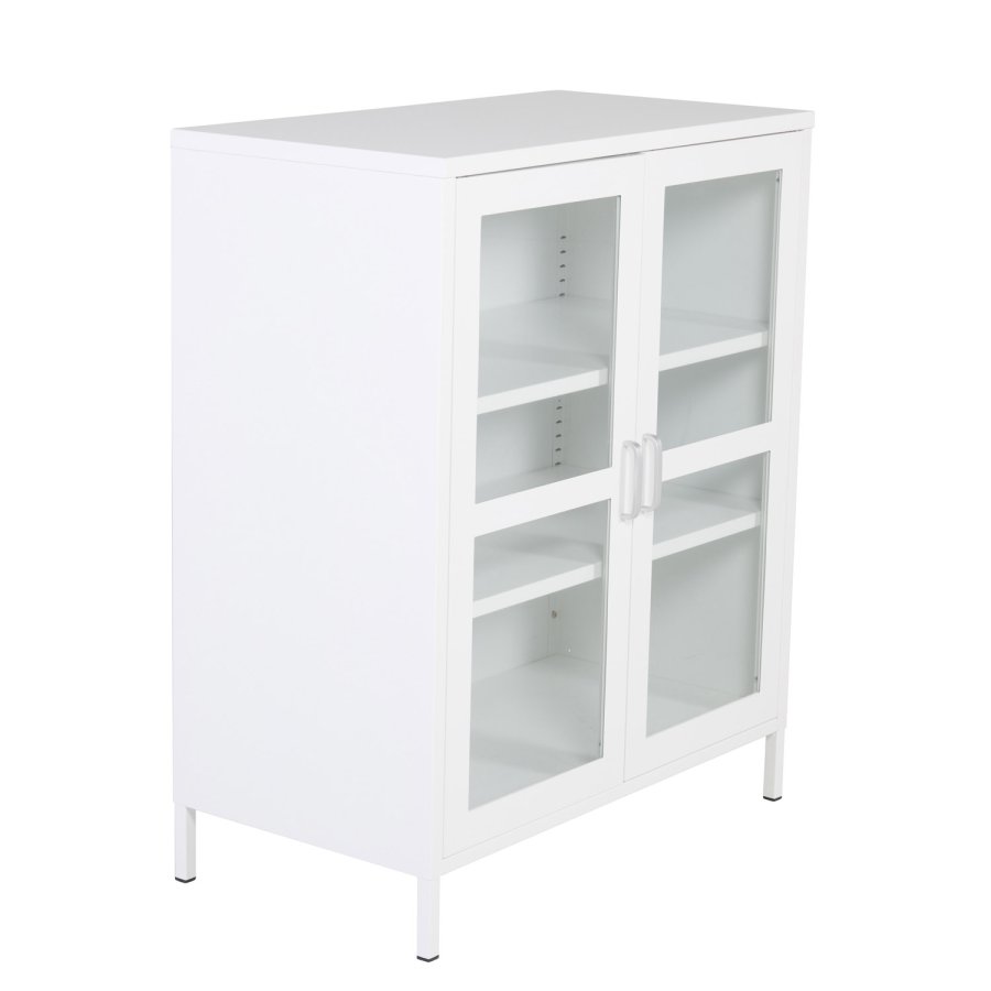 VENTURE DESIGN Acero Low skab, m. 2 lger og 2 hylder - hvid stl