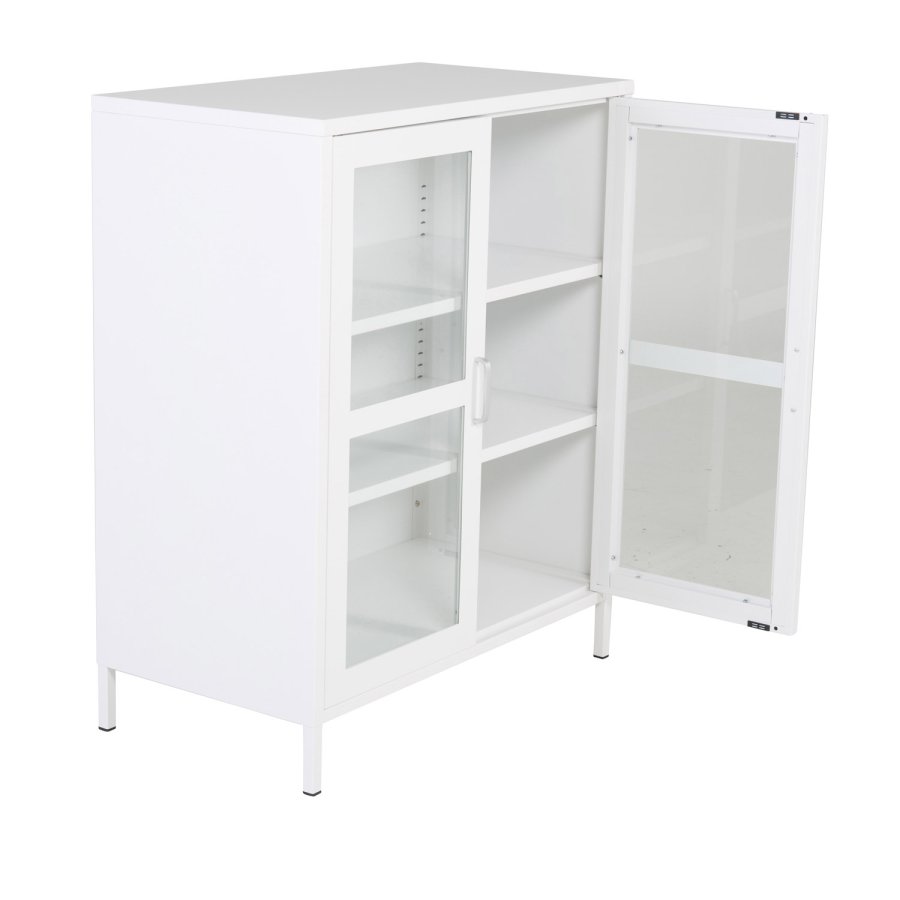 VENTURE DESIGN Acero Low skab, m. 2 lger og 2 hylder - hvid stl