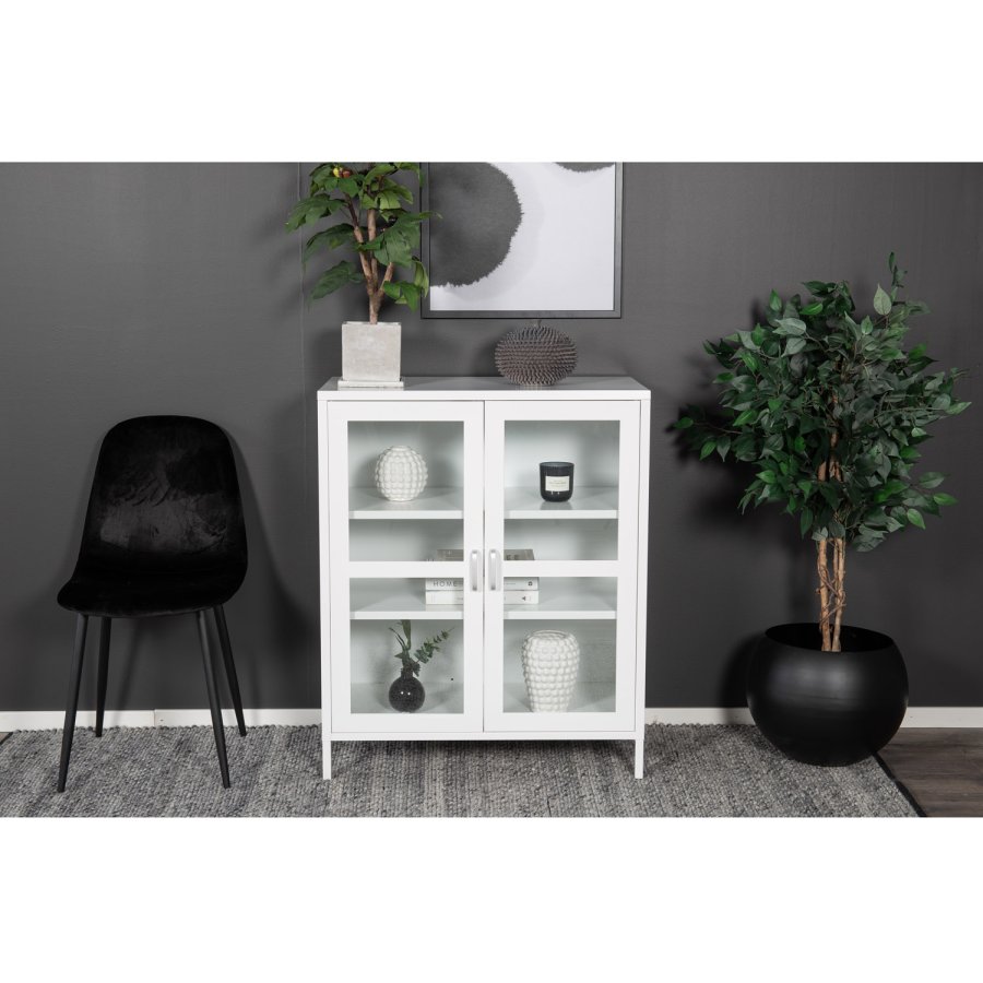 VENTURE DESIGN Acero Low skab, m. 2 lger og 2 hylder - hvid stl