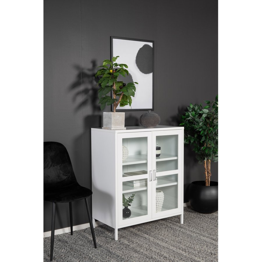 VENTURE DESIGN Acero Low skab, m. 2 lger og 2 hylder - hvid stl