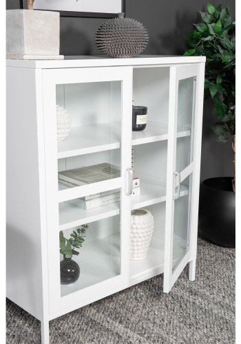 VENTURE DESIGN Acero Low skab, m. 2 lger og 2 hylder - hvid stl