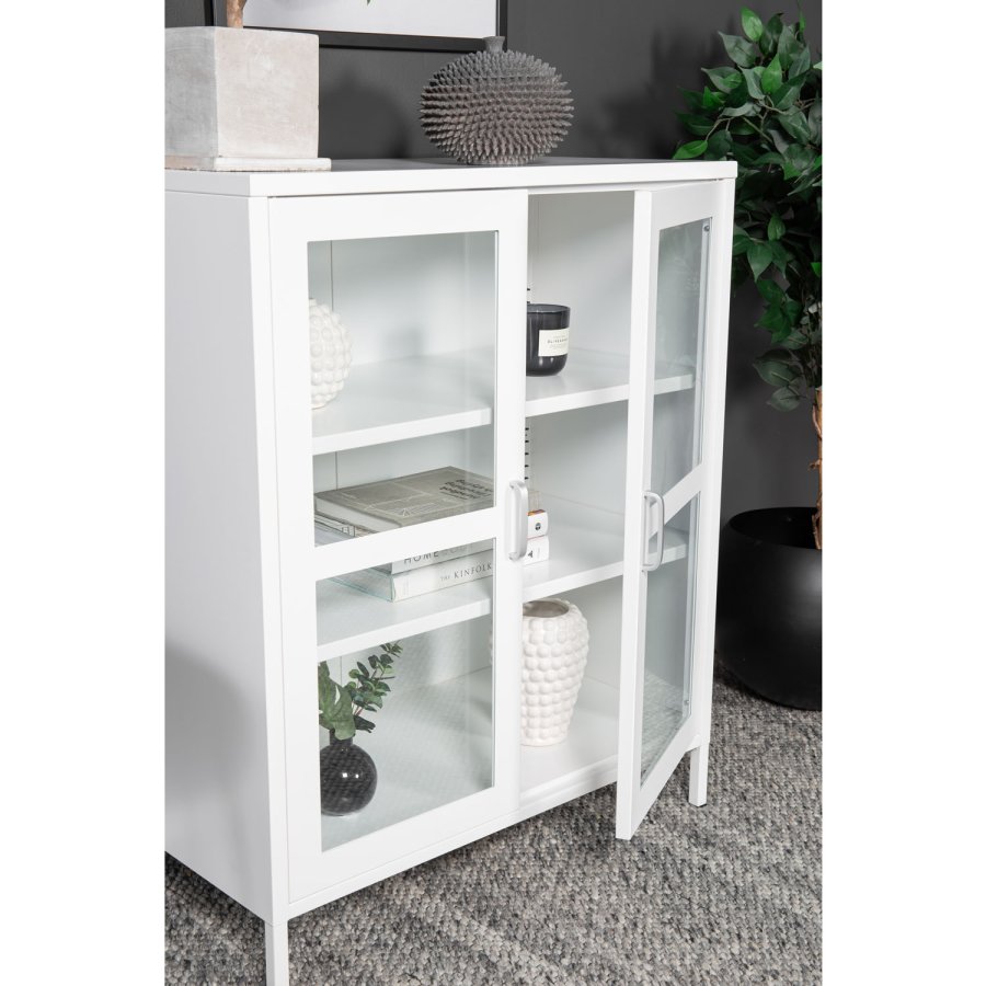 VENTURE DESIGN Acero Low skab, m. 2 lger og 2 hylder - hvid stl