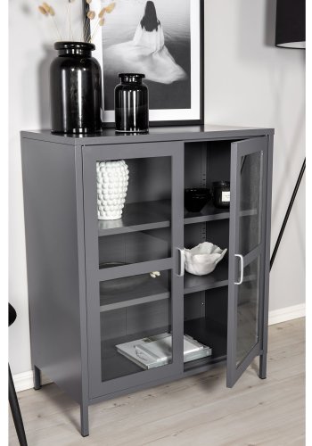 VENTURE DESIGN Acero Low skab, m. 2 lger og 2 hylder - lysegr stl