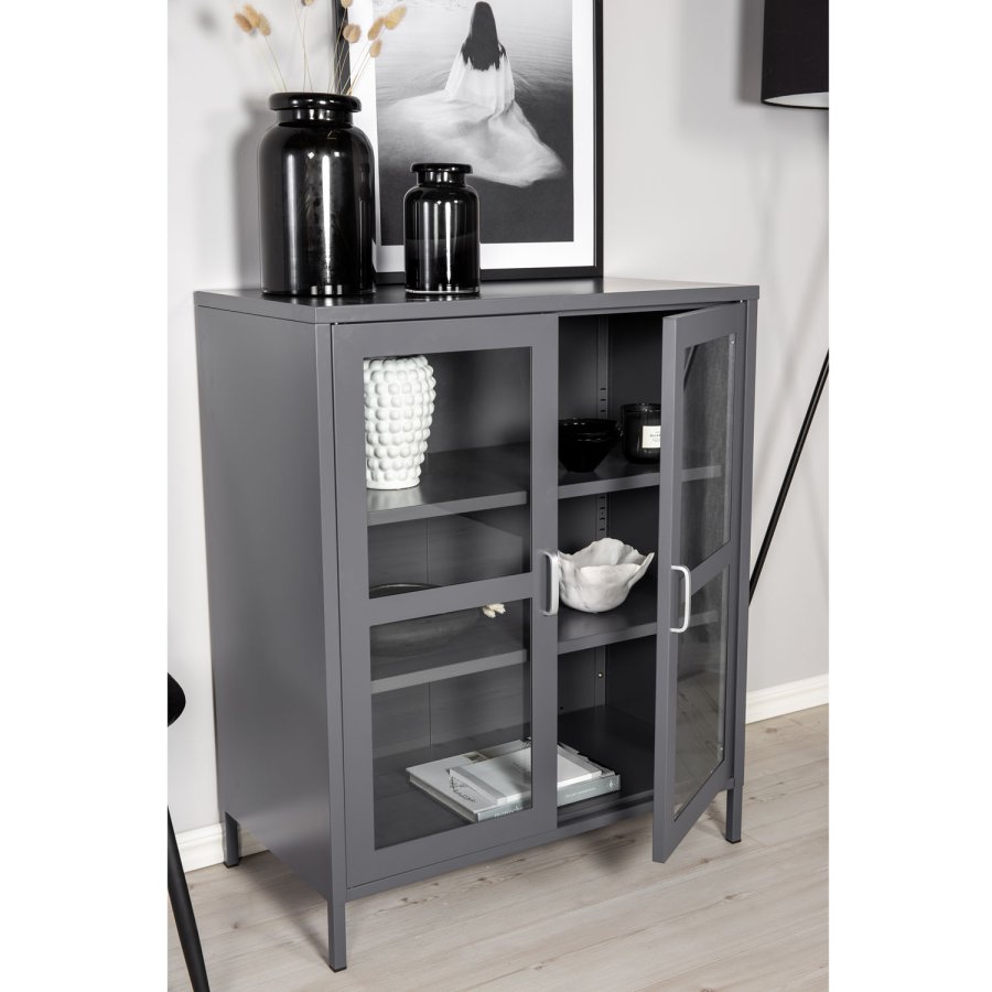 VENTURE DESIGN Acero Low skab, m. 2 lger og 2 hylder - lysegr stl