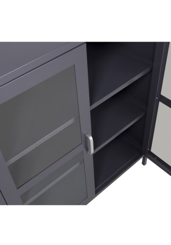 VENTURE DESIGN Acero Low skab, m. 2 lger og 2 hylder - lysegr stl