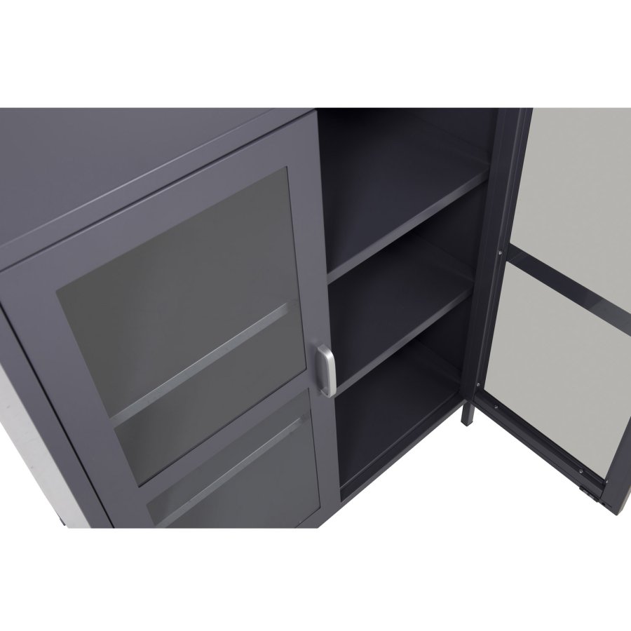 VENTURE DESIGN Acero Low skab, m. 2 lger og 2 hylder - lysegr stl