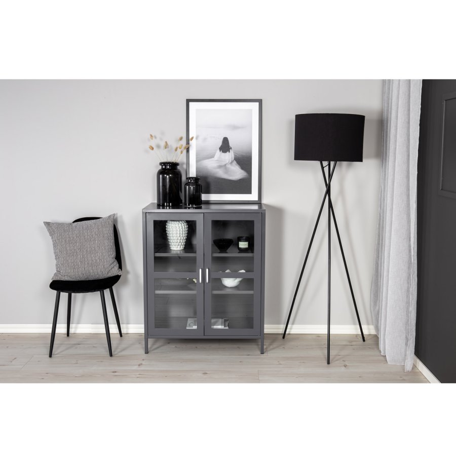VENTURE DESIGN Acero Low skab, m. 2 lger og 2 hylder - lysegr stl