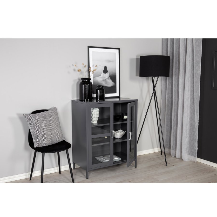 VENTURE DESIGN Acero Low skab, m. 2 lger og 2 hylder - lysegr stl