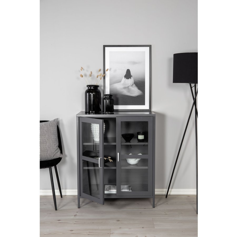 VENTURE DESIGN Acero Low skab, m. 2 lger og 2 hylder - lysegr stl