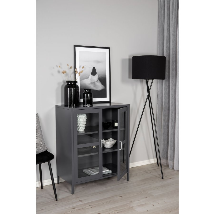 VENTURE DESIGN Acero Low skab, m. 2 lger og 2 hylder - lysegr stl