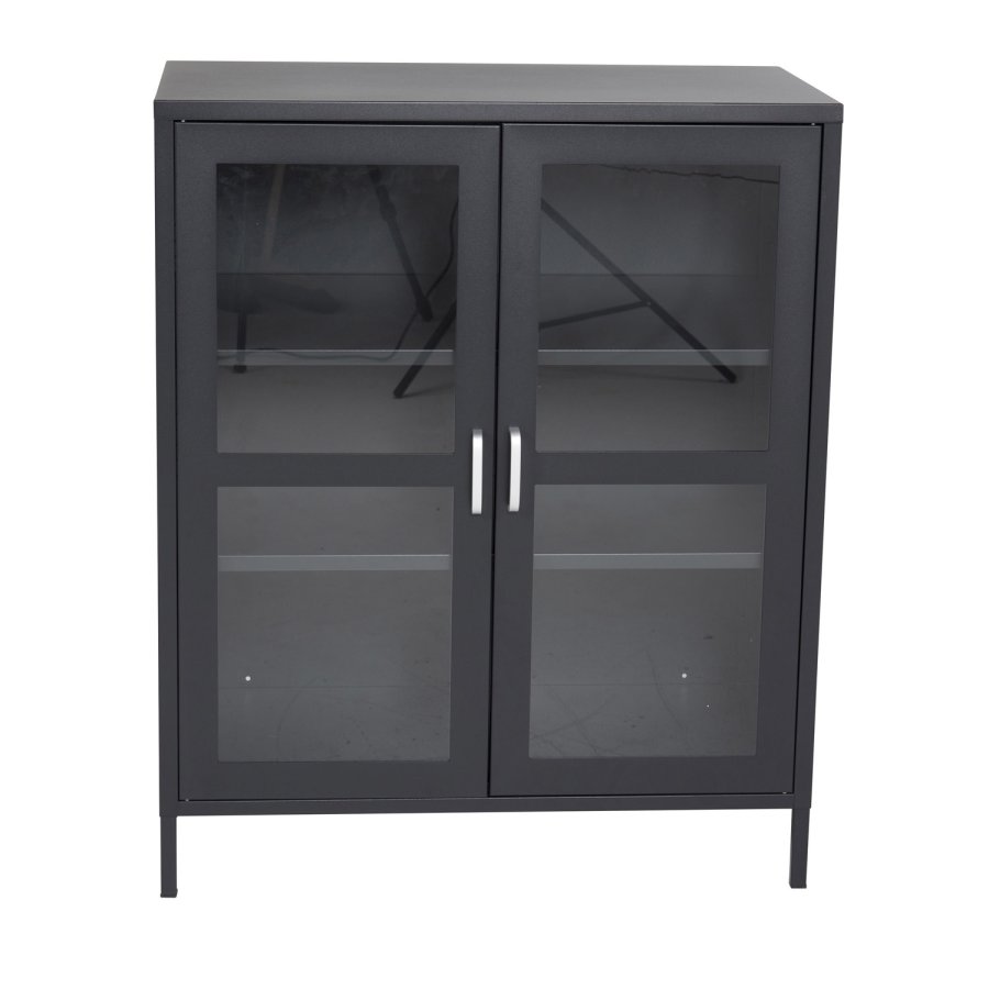 VENTURE DESIGN Acero Low skab, m. 2 lger og 2 hylder - sort stl