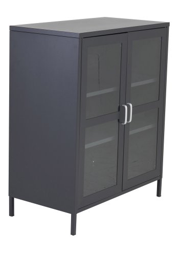 VENTURE DESIGN Acero Low skab, m. 2 lger og 2 hylder - sort stl