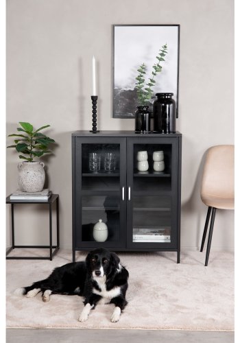 VENTURE DESIGN Acero Low skab, m. 2 lger og 2 hylder - sort stl