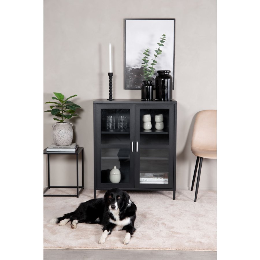 VENTURE DESIGN Acero Low skab, m. 2 lger og 2 hylder - sort stl