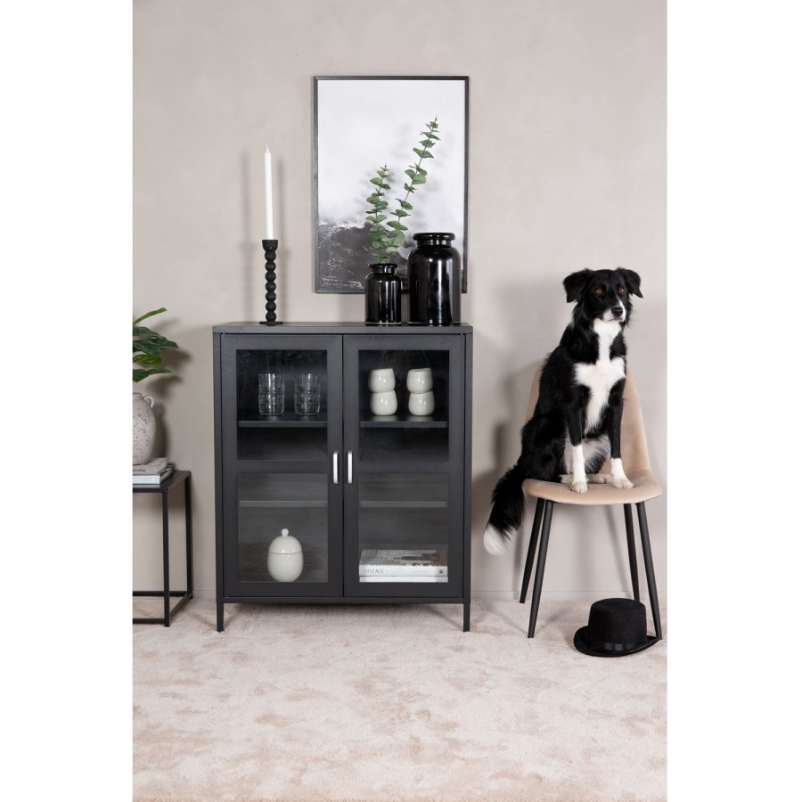 VENTURE DESIGN Acero Low skab, m. 2 lger og 2 hylder - sort stl