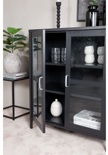 VENTURE DESIGN Acero Low skab, m. 2 lger og 2 hylder - sort stl