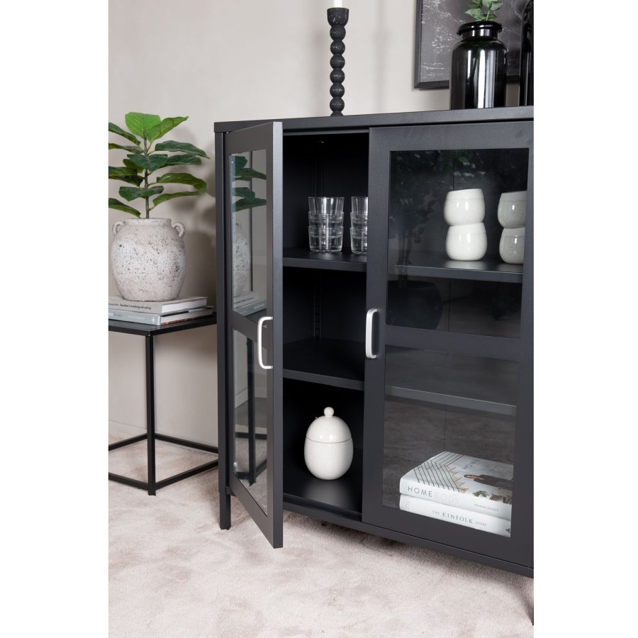 VENTURE DESIGN Acero Low skab, m. 2 lger og 2 hylder - sort stl