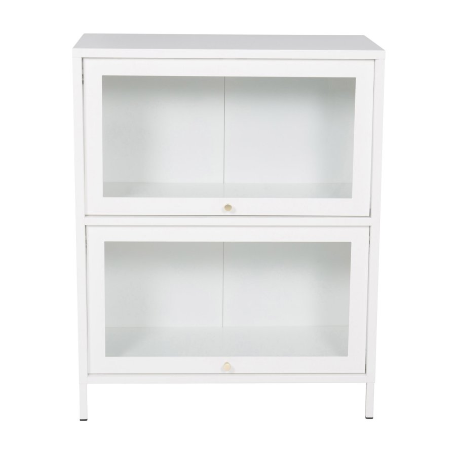 VENTURE DESIGN Bakal Low skab, m. 2 lger og 1 hylde - hvid stl