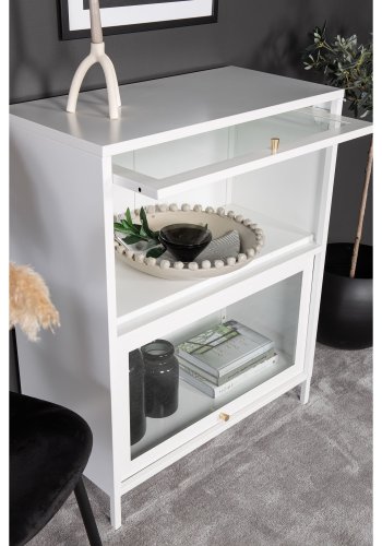 VENTURE DESIGN Bakal Low skab, m. 2 lger og 1 hylde - hvid stl