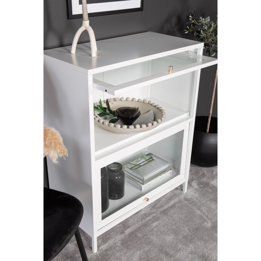 VENTURE DESIGN Bakal Low skab, m. 2 lger og 1 hylde - hvid stl