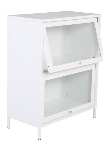 VENTURE DESIGN Bakal Low skab, m. 2 lger og 1 hylde - hvid stl