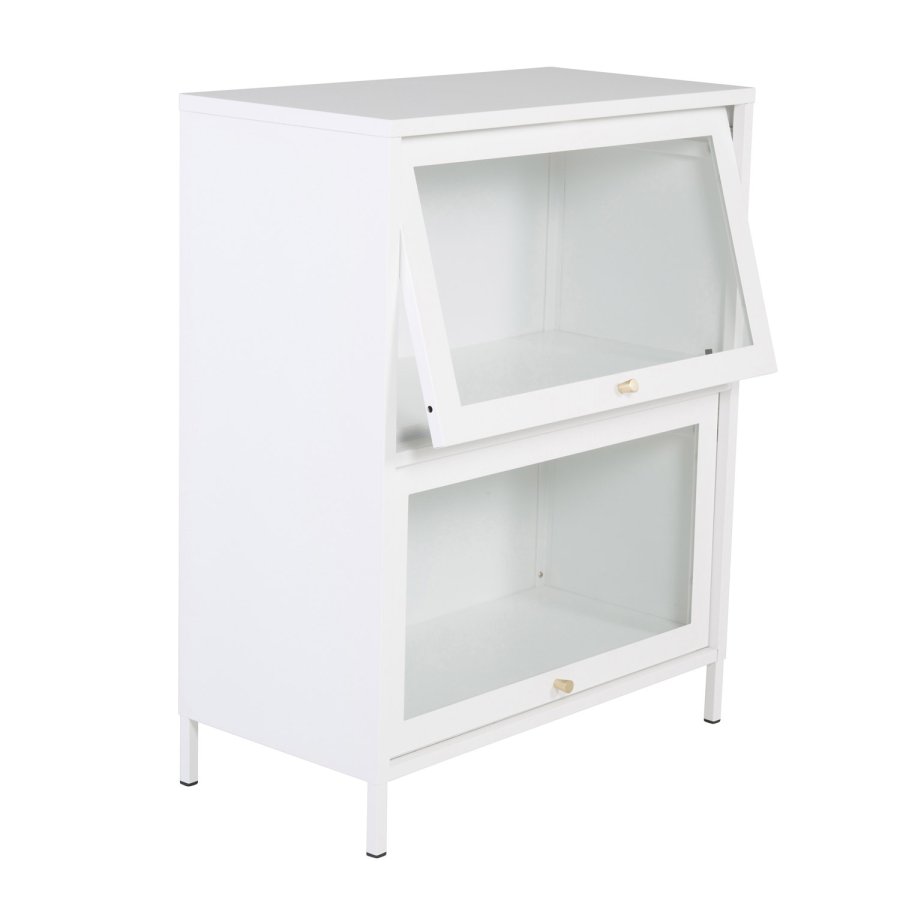 VENTURE DESIGN Bakal Low skab, m. 2 lger og 1 hylde - hvid stl